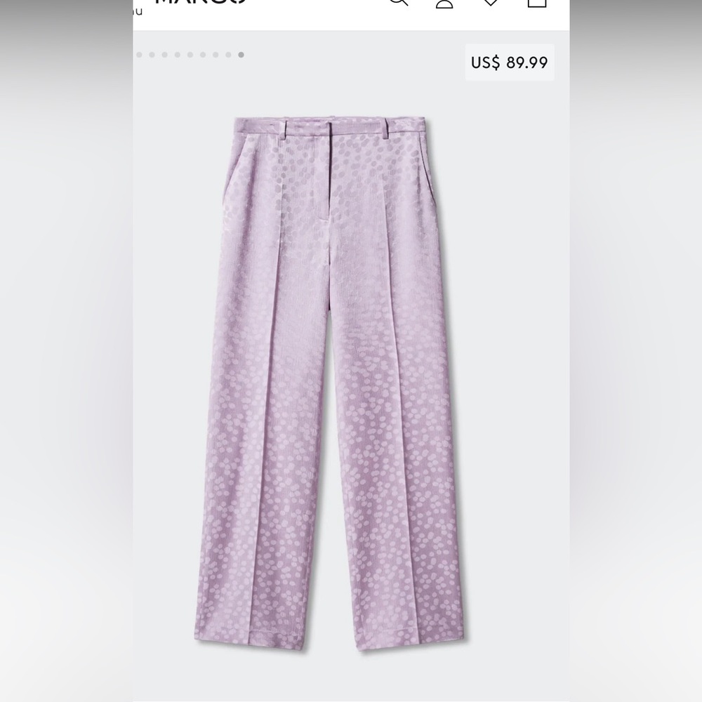 Mango satin printed pants